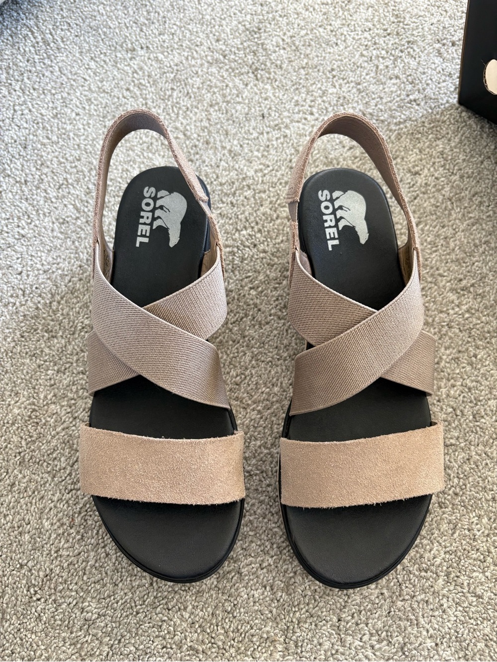 Sorel Women's Taupe Cross-Strap Slingback Sandals
